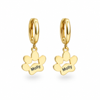 Personalized Paw Print Name Earrings
