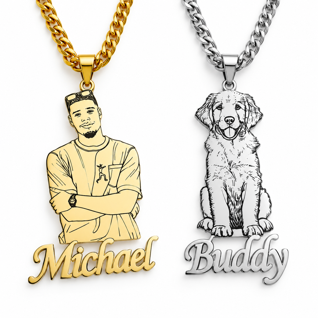 Personalized Owner & Pet Portrait Necklace