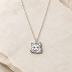 Custom Pet Portrait Necklace - Laser Deep-Engraved Titanium Steel Memorial Jewelry
